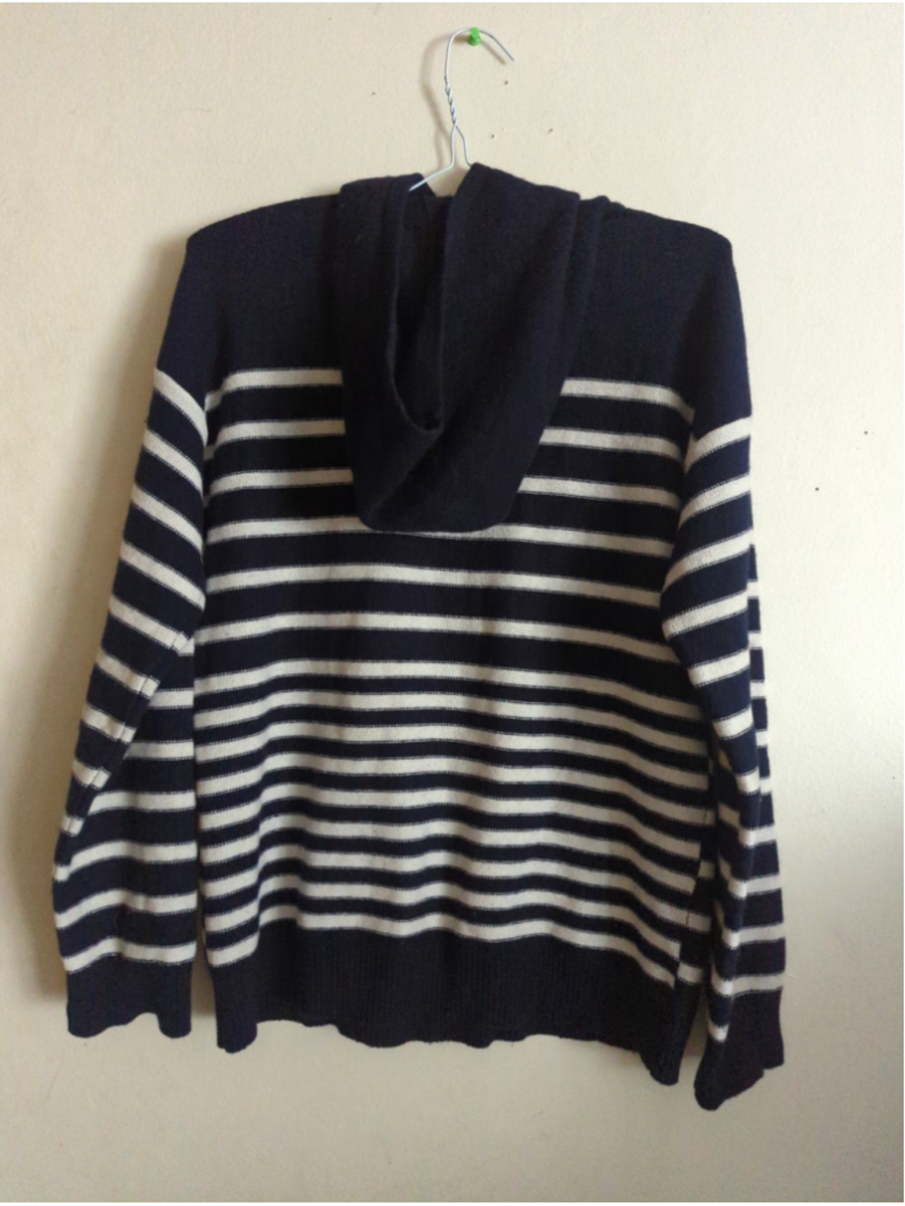 VINCE Striped Black and White Cashmere Hoodie Sweater Size XS - Picture 8 of 10